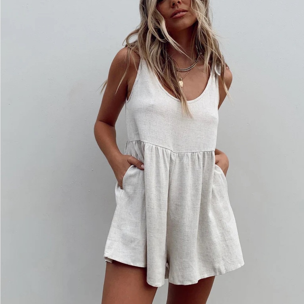 Princess Polly Tay Romper Beige